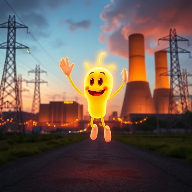 Book cover of the story titled: The Power Plant Adventure: How Electricity is Made!