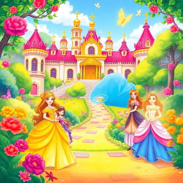 Book cover of the story titled: The Princesses’ Journey to the Lost World of Colors