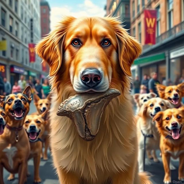 Book cover of the story titled: The Rise of the Wolves: When Dogs Took Over Humanity
