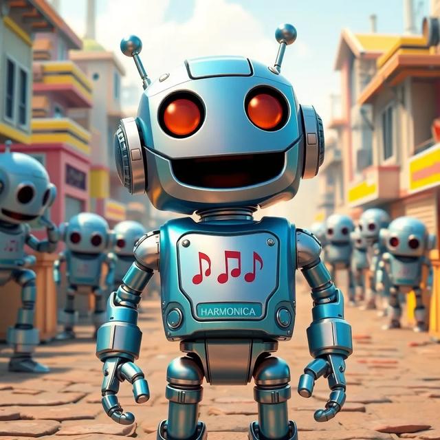 Book cover of the story titled: The Robot Who Loved Music