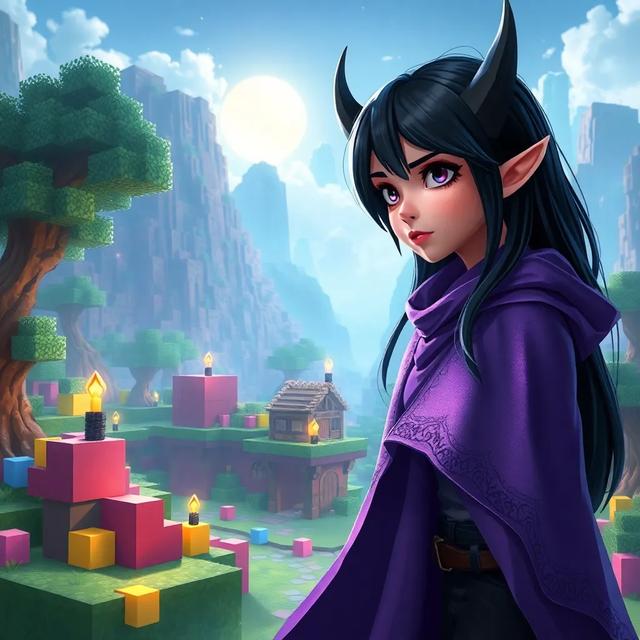Book cover of the story titled: The Shadow Elf's Epic Minecraft Adventure