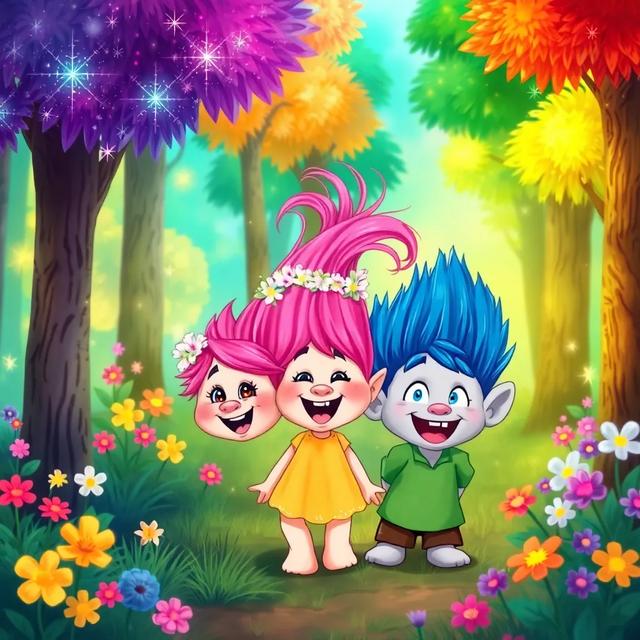 Book cover of the story titled: The Trolls' Glittering Adventure
