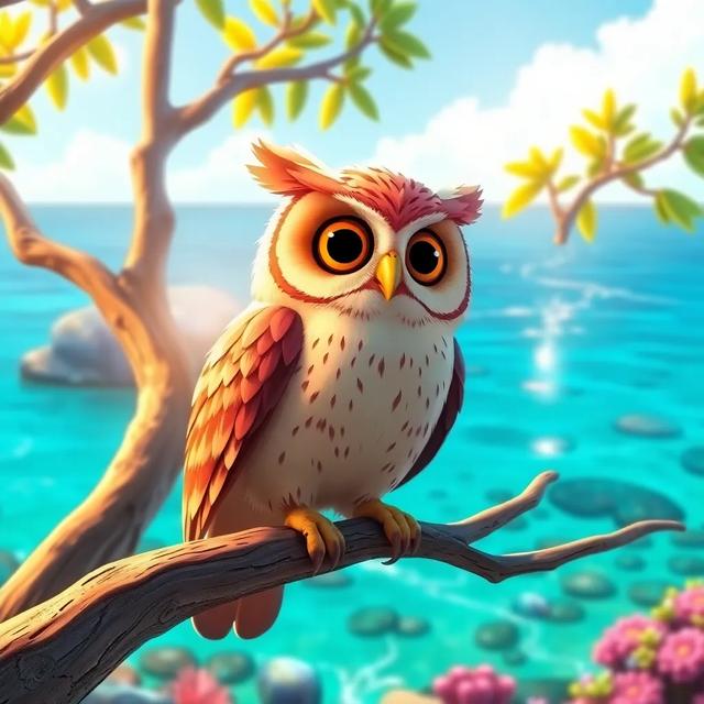 Book cover of the story titled: The Wise Owl and the Curious Octopus