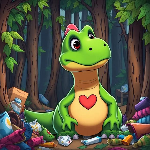 Book cover of the story titled: Tilly the Tidying T-Rex