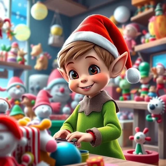 Book cover of the story titled: Timmy the Elf's Big Adventure