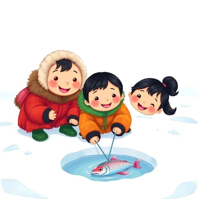 Book cover of the story titled: Un día en la vida de unos niños esquimales